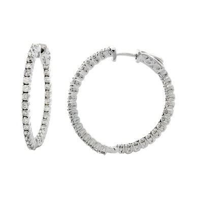 4.00 Cts Diamond  Hoop Earring I-J I1