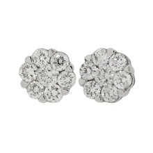 Load image into Gallery viewer, 1.00  Cts  14st Cluster Earring 14K SCREW BACK