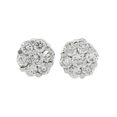0.35 Cts  14st Cluster Earring 14K SCREW BACK