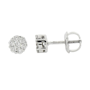 0.15  Cts  14st Cluster Earring 14K SCREW BACK