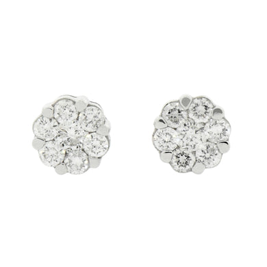 0.15  Cts  14st Cluster Earring 14K SCREW BACK