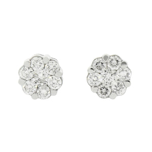 0.15  Cts  14st Cluster Earring 14K SCREW BACK