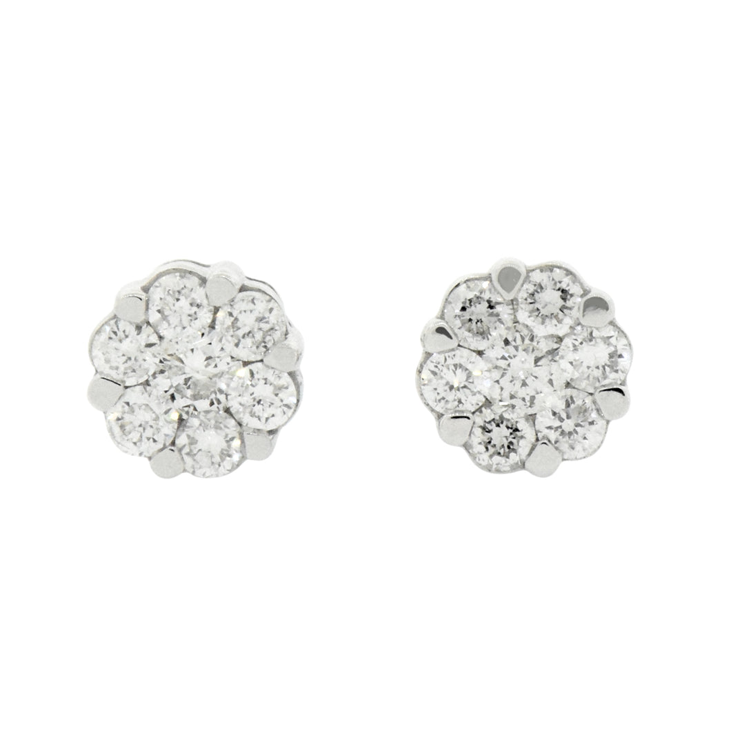 0.15  Cts  14st Cluster Earring 14K SCREW BACK