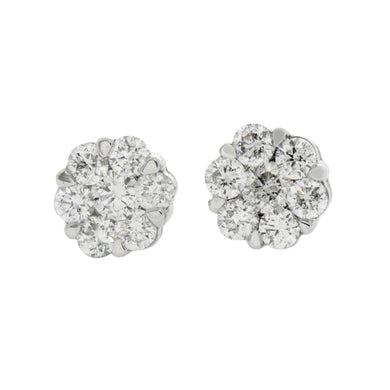 0.50 Cts  14st Cluster Earring 14K SCREW BACK
