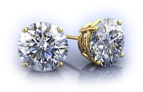 0.75  Cts  Diamond Stud  14K with Screw Back